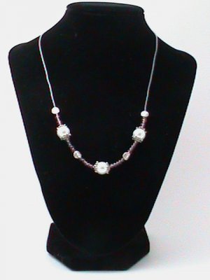 Pearl and Purple Floating Necklace