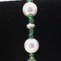 Pearl and Green Glass bead Twin Collection