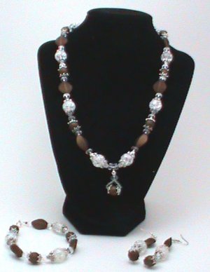 Brown and Crystal Twin Collection set