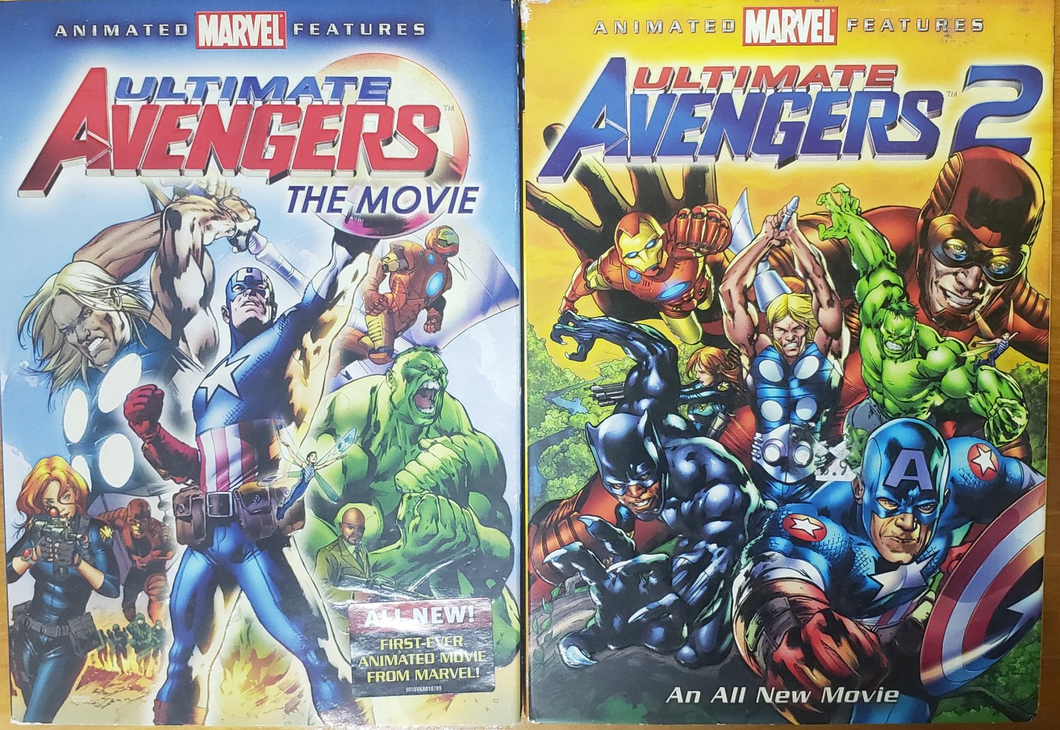 LOT OF 2 ULTIMATE AVENGERS THE MOVIE 1 & 2 DVDs