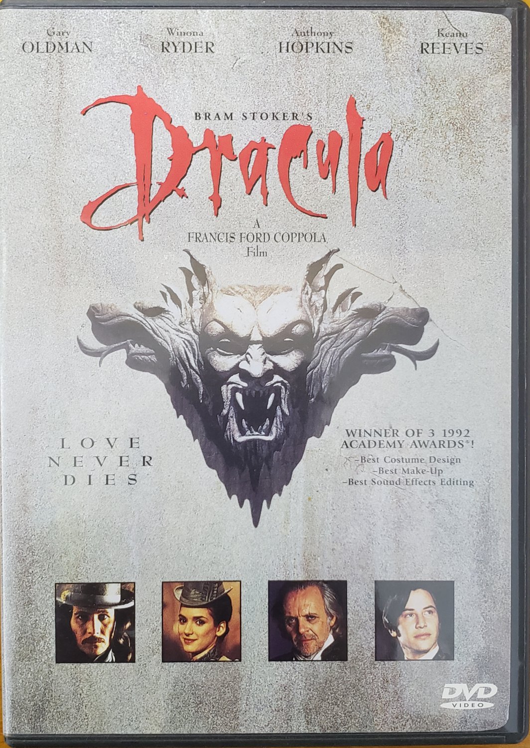 BRAM STROKER'S DRACULA DVD 1992 GARY OLDMAN ANTHONY HOPKINS KEANU REEVES