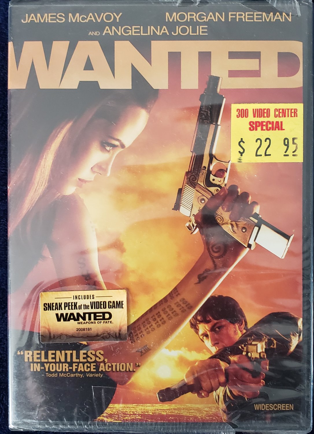 WANTED JAMES MCAVOY ANGELINA JOLIE MORGAN FREEMAN 2008 DVD