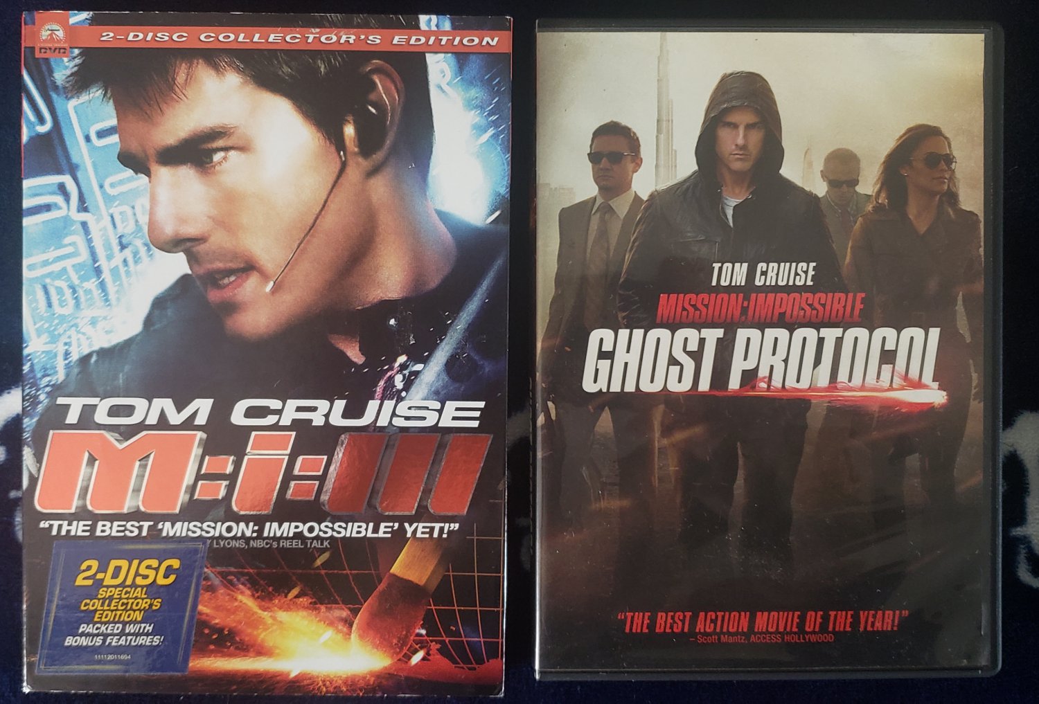 LOT OF 2 MISSION IMPOSSIBLE M:I:III+GHOST PROTOCOL DVDs TOM CRUISE