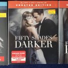 LOT OF 3 FIFTY SHADES OF GRAY+DARKER+FREED BLU-RAYs UNRATED EDITIONS