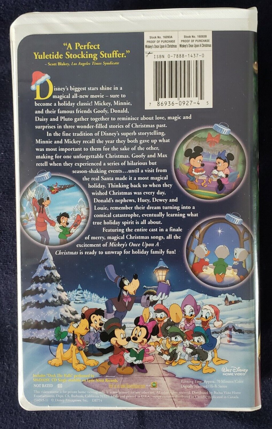 Disney's Mickey's Once Upon A Christmas VHS 1993