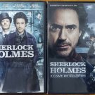 LOT OF 2 SHERLOCK HOLMES+SHERLOCK HOLMES A GAME OF SHADOWS DVDs ROBERT DOWNEY JR