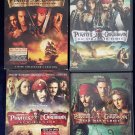 LOT OF 4 PIRATES OF THE CARIBBEAN DVDs JOHNNY DEPP ORLANDO BLOOM KEIRA KNIGHTLY