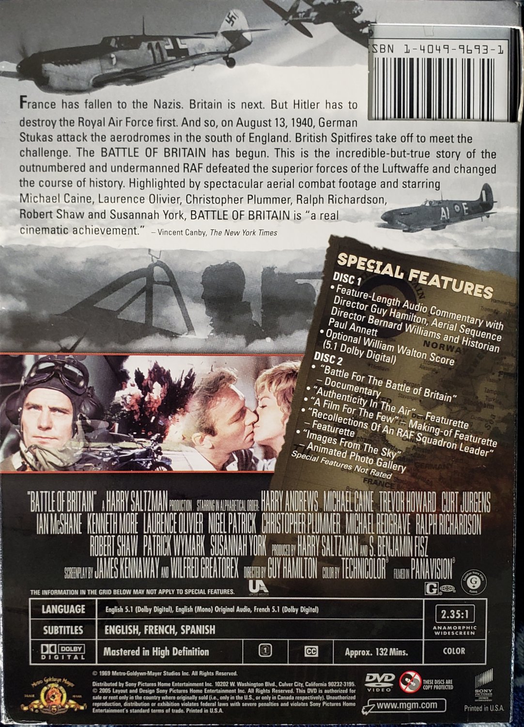 BATTLE OF BRITAIN DVD 1969 2-DISC COLLECTOR'S EDITION MICHAEL CAINE ...