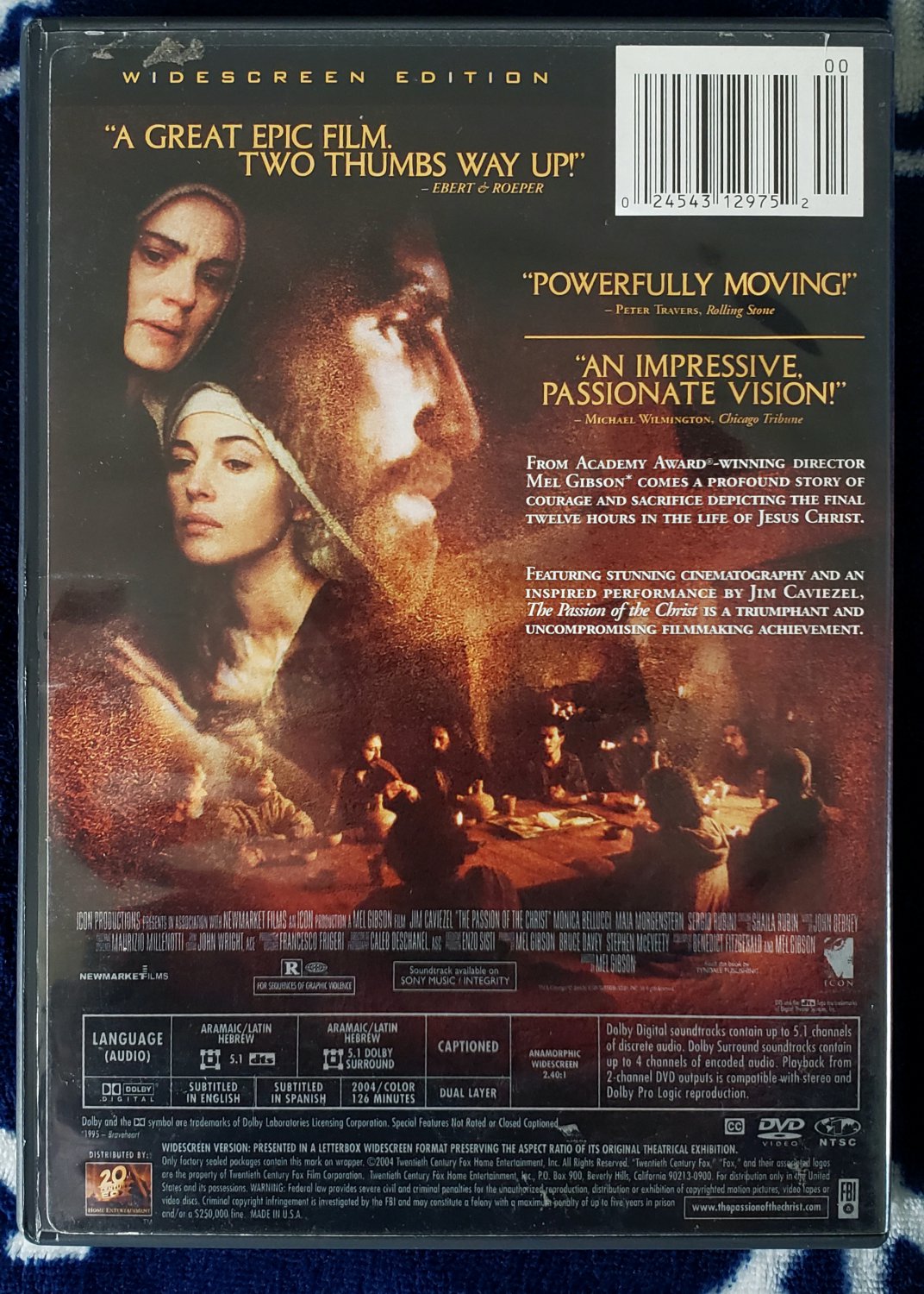 THE PASSION OF THE CHRIST DVD 2004