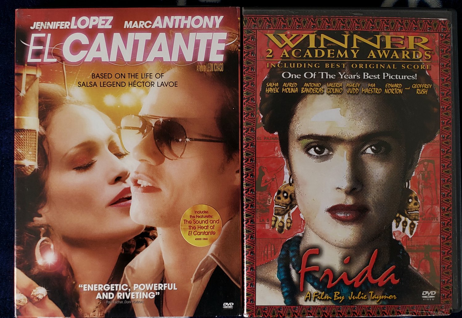 LOT OF 2 LATIN BIOGRAPHIES DVD MOVIES EL CANTANTE FRIDA