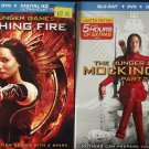 LOT OF 2 BLU RAY THE HUNGER GAMES CATCHING FIRE MOCKINGJAY PART 2