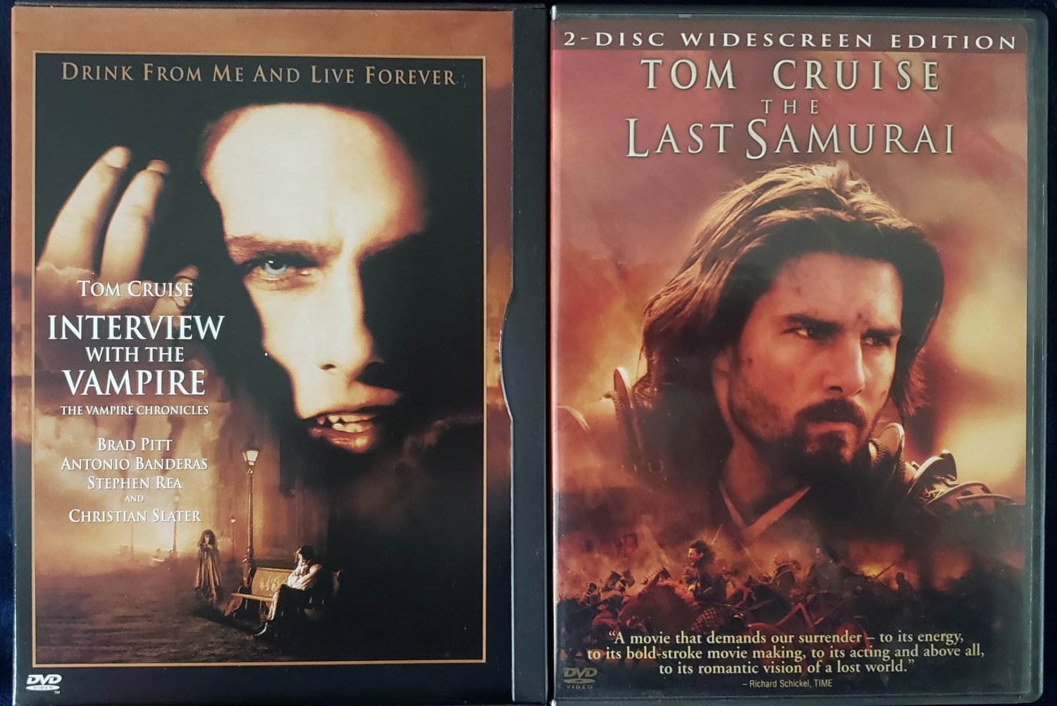 LOT OF 2 TOM CRUISE DVDs INTERVIEW WITH A VAMPIRE THE LAST SAMURAI
