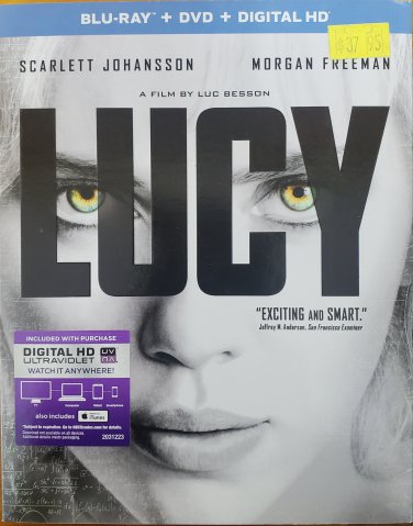 LUCY 2014 BLU-RAY+DVD SCARLETT JOHANSSON MORGAN FREEMAN