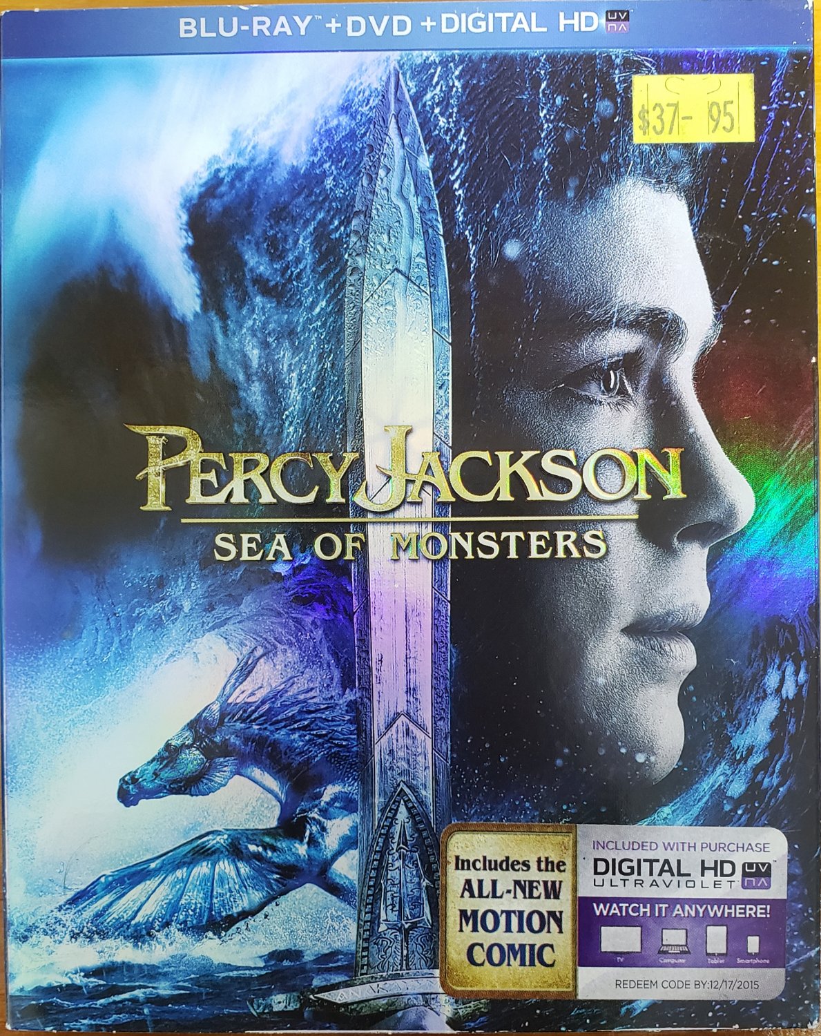 PERCY JACKSON SEA OF MONSTERS 2013 BLU-RAY+DVD LOGAN LERMAN