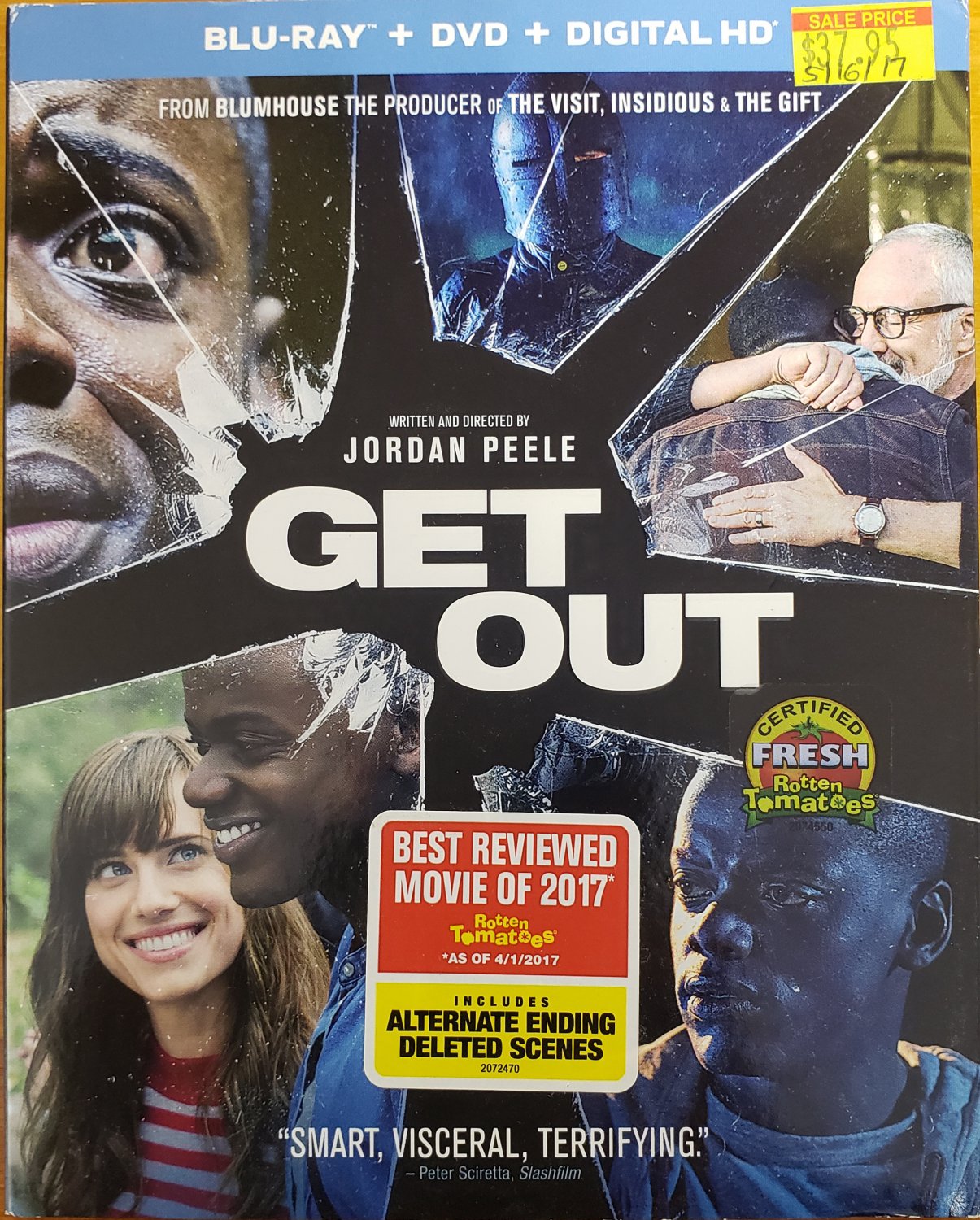 GET OUT 2017 BLU-RAY+DVD Daniel Kaluuya, Allison Williams, Bradley Whitford