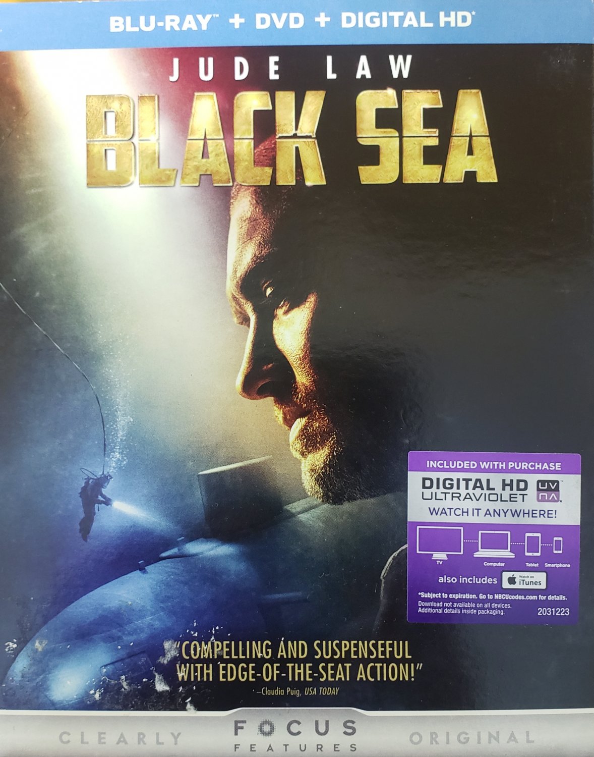 BLACK SEA 2014 BLU-RAY+DVD JUDE LAW BEN MENDELSOHN