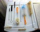 NEW 9 PC BOTTLE/CLEANING TUBE BRUSH SET INCLUDES SOFT & STIFF NYLON, HOG HAIR