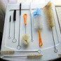 NEW 9 PC BOTTLE/CLEANING TUBE BRUSH SET INCLUDES SOFT & STIFF NYLON, HOG HAIR