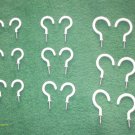 18 PIECES WHITE PVC CUP HOOKS PLANT HANGERS (6) pcs each 1 1/4" -1 1/2" & 2" NEW