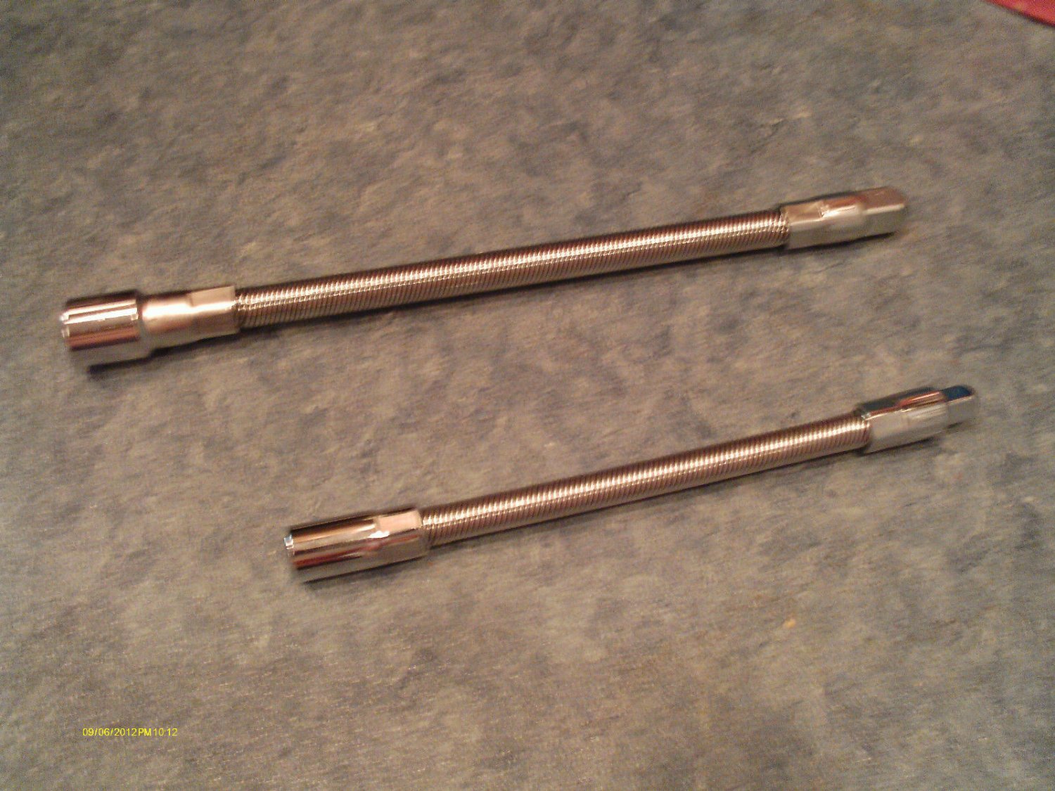 2 pc FLEXIBLE (flexi) 6 & 8 INCH LONG socket EXTENSION bar 1/4" & 3/8" drive NEW