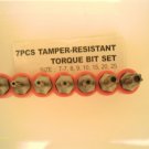 7pc TAMPER PROOF TORX BIT SET T-7-8-9-10-15-20-25 ELECTRICAL NEW