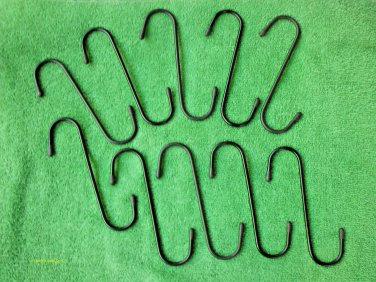 10 Pcs 5 inch S-Hooks Black w/PVC Display Plant Hanging Home Shop Garage Garden