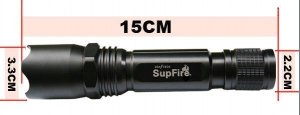 15cm 3 Mode Cree Q5 LED Metal Light Cup 260 Lumens 150 Meters Waterproof  Flashlight Aluminum