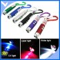 3 in 1  Laser Pointer 2 LED Flashlight UV Torch Keychain +3x LR44 button cell battery  200pcs/lot