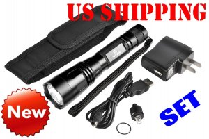 free shipping LED DIY Modes 800Lm Rechargeable Flashlight USB CABLE USA Shipping