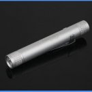 Wholesale Free Shipping! Mini Aluminum 3W LED Flashlight Torch With Clip Silver 10pcs/lot