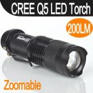 Wholesale Adjustable Zoom Focus CREE LED Flashlight Torch 200 Lm