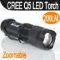 Wholesale Adjustable Zoom Focus CREE LED Flashlight Torch 200 Lm