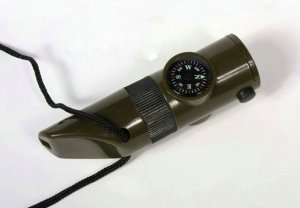 7 in 1 whistling compass/LED flashlight/survival shao/magnifying glass/reflector/thermometers/seal