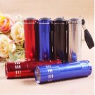 EMS/DHL Free 240pcs/lot mini portable LED flashlight aluminium alloy light with 9 lamps