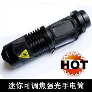 Wholesale Free DHL/EMS,CREE Q3 LED Torch/Flashlight Zoomable Portable Small Light