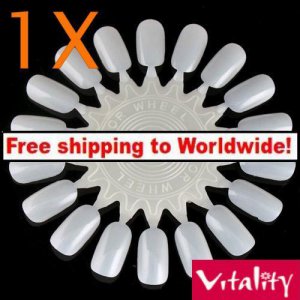 1X False Nail Tips Art Display Practice Wheel Board + Free shipping!