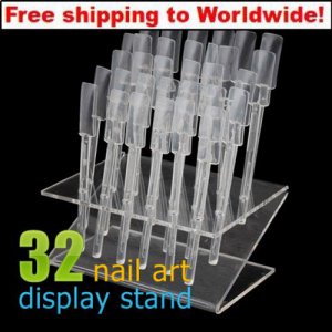 32 Nail Art Tips Display Stand + Free shipping!