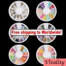6 x Nail Art Tips Rhinestone + Free shipping!