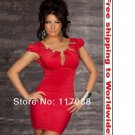 Red Stunnig Cinched Front Clubwear cocktail dress+ Free shipping to worldwide!
