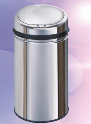 UZO1&acirc;�&cent; TOUCHLESS STAINLESS STEEL TRASHCAN WITH AUTOMATIC OPENING LID