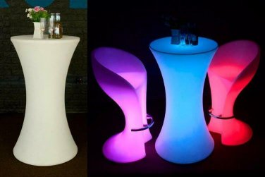 UZO1 Illuminated/Lighted Color Changing Led Cocktail / Bistrol Tables W/Remote