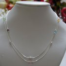 Italian sterling silver 925 hallmark double necklace