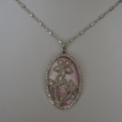 925 sterling silver rhodium plated Flower necklace