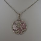 925 sterling silver rhodium plated Flower necklace
