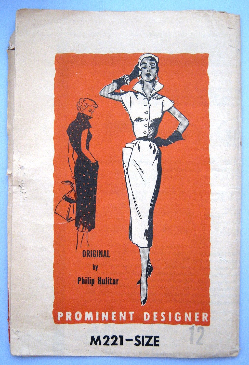 Pominent Designer Philip Hulitar 1950s Wiggle Dress Sewing Pattern M221 Size 12 Bust 30