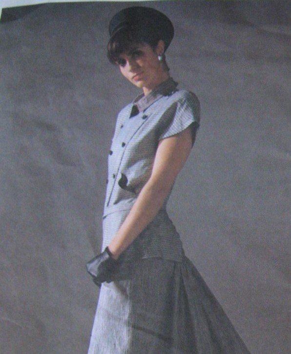 1980s CHLOE Vogue Paris Original Sewing Pattern 1901 Top Bustled Skirt Misses Size 8 Bust 31.5 UC