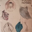 RARE 1950s Summer Beach Hat & Bag Sewing Pattern Vogue 7089 UC