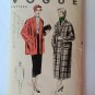 1950s Women's Coat Sewing Pattern Vogue 7911 Classic Tailored Full Figure Size 20 Bust 38 UC