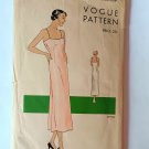 VTG 1930s Slip Sewing Pattern Vogue  6158 Full Figure Misses Plus Size 20 Bust 38