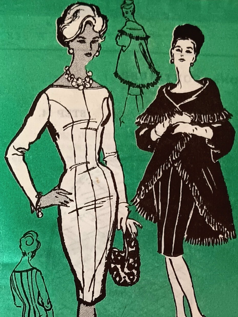 Prominent Designer Mr. Blackwell Wiggle Dress with Wrap Sewing Pattern A548 Size 12 Bust 30